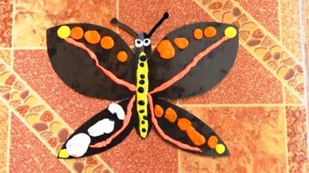 آموزش کاردستی پروانه به کودکان,کاردستی پروانه با مقوا