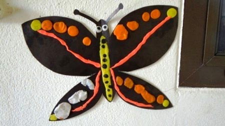 آموزش کاردستی پروانه به کودکان,کاردستی پروانه با مقوا