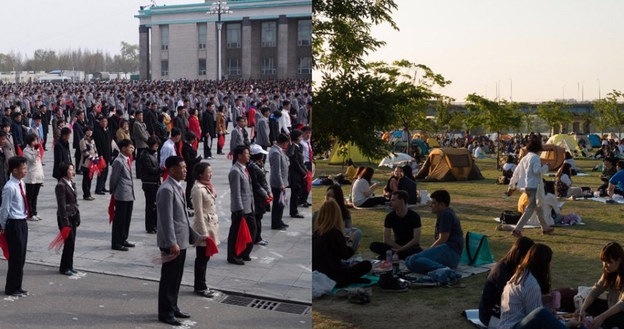 تفاوت کره شمالی و کره جنوبی از روی عکس