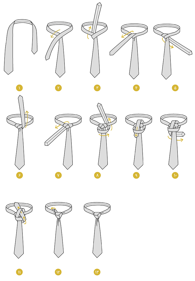 how to tie a necktie 10 - آموزش تصویری چند مدل گره کراوات