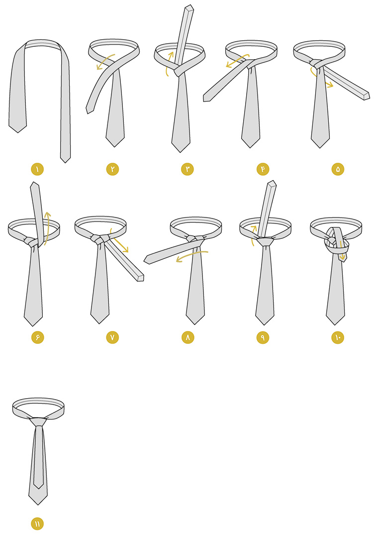 how to tie a necktie 12 - آموزش تصویری چند مدل گره کراوات
