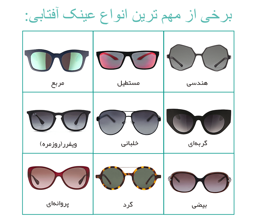 انتخاب عینک آفتابی با توجه به فرم صورت مرد و زن